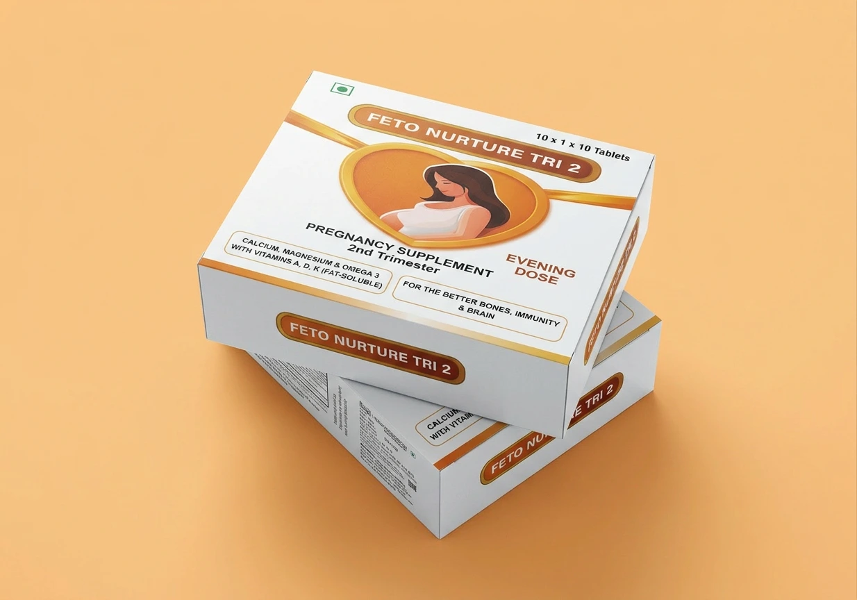 Box photo of FETO NURTURE TRI 2 showing the carton pack design.