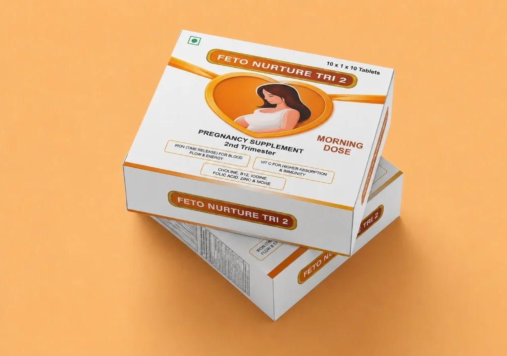 Box photo of FETO NURTURE TRI 2 showing the carton pack design.